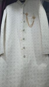 White Groom Wedding Sherwani