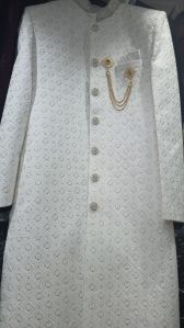 White Groom Wedding Sherwani
