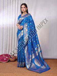 Ladies Firozi Banarasi Silk Saree