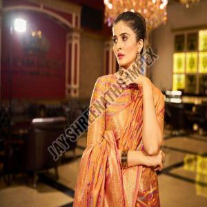 Ladies Party Wear Stylish Organza Polyester Saree