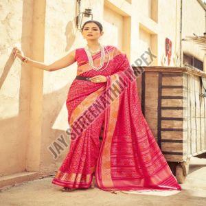 Ladies Pink Soft Silk Saree