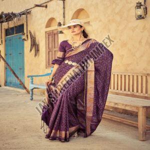 Ladies Purple Soft Silk Saree