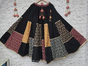 Ladies Stylish Black Cotton Printed  Long Palazzo