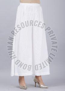 Ladies White Rayon Palazzo