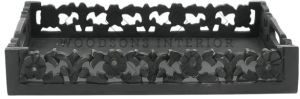 Jolly Carved Wooden Serving Tray
