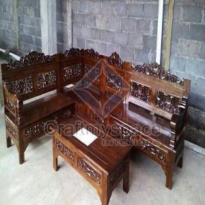 Carved Wooden Sofa Set