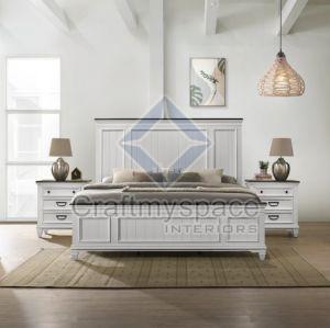Wooden Bed with Night Stand