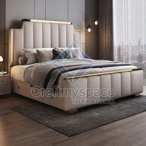 Wooden Upholstery Bed With Side Storage