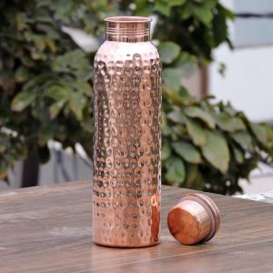 Pure Copper Hammered Water Bottle