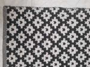 Black and White Handmade Cotton Durrie