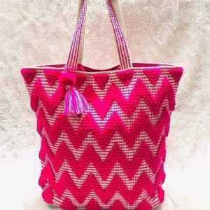 Designer Pink Cotton Tote Bag