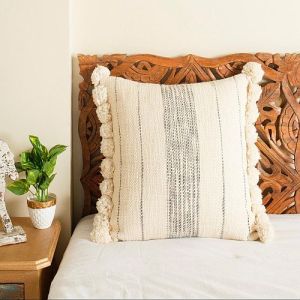 Handmade Beige Cotton Cushion Cover
