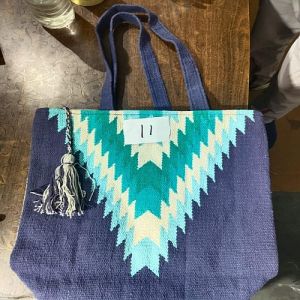 Handmade Blue Cotton Tote Bag