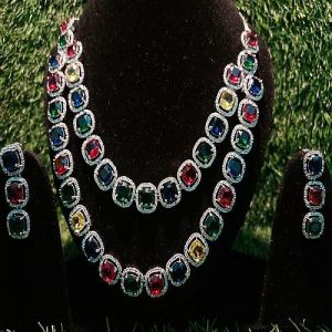 Multicolor Crystal Stone Necklace Set