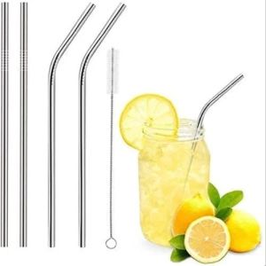 Stainless Steel Reusable Straws with Brush
