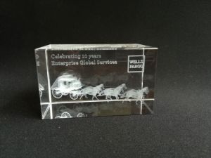 3D Transparent Crystal Paper Weight