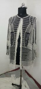 Ladies White Stone Work Jacket