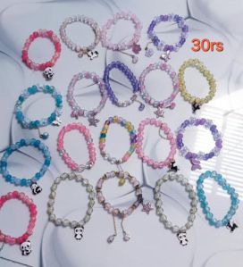 Ladies Jelly Beaded Charm Bracelet