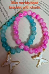 Marble Beaded Charm Bracelet
