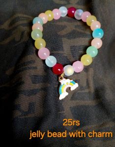 Multicolor Jelly Beaded Charm Bracelet