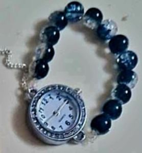 Round Jelly Beaded Charm Bracelet Watch