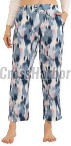 Ladies Ikat Multicolor Ankle Length Trouser Pant