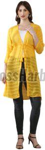 Ladies Yellow Premium Cotton Long Shrug
