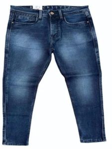Black Letter Mens Faded Jeans