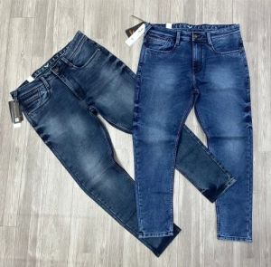 Mens Washed Denim Jeans