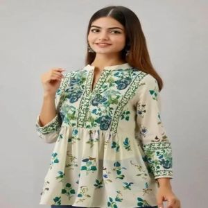 Ladies Cotton Printed Short Kurti