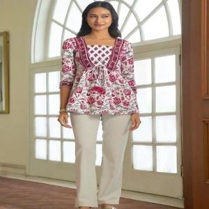 Ladies Stylish Cotton Printed Short Kurti