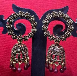 Oxidized Silver Earring