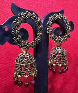 Oxidized Silver Earring