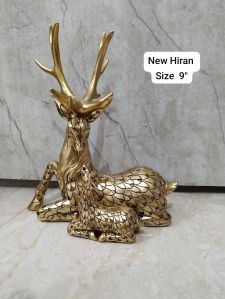 Golden Polyresin Resin Deer Statue