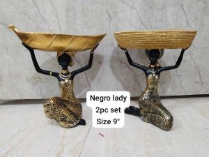 Polyresin Golden Negro Lady Statue