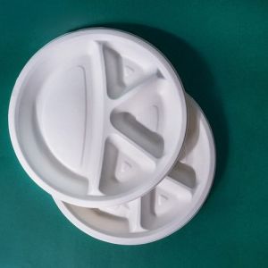 4 Compartment Round Bagasse Plates