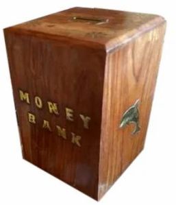 Stylish Wooden Money Bank Box