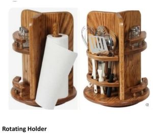 Wooden Revolving Spoon Stand