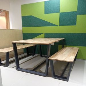 Wooden Cafe Table Bench Set
