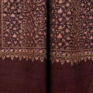 Brown Pure Pashmina Jaal Shawl