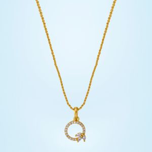 Ladies Exclusive Design Gold Plated Pendant With Chain