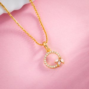 Ladies Exclusive Design Gold Plated Pendant With Chain