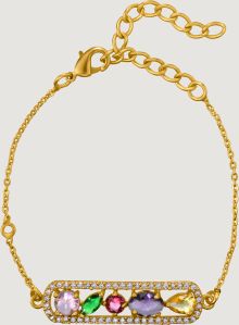 Ladies Gold Multicolor Zircon Stone Bracelet
