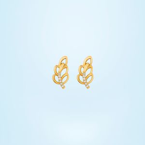 Ladies Cubic Zirconia Stone Gold Plated German Silver Earrings