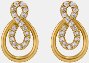 Ladies Designer Cubic Zirconia Stone Gold Plated German Silver Earrings