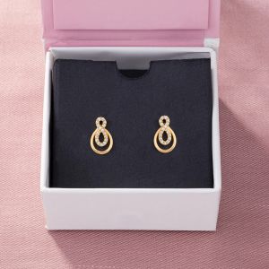 Ladies Designer Cubic Zirconia Stone Gold Plated German Silver Earrings