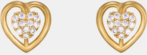 Ladies Heart Design Gold Plated German Silver Earrings