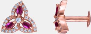 Ladies Designer Cubic Zirconia Stone Rose Gold Plated Earrings