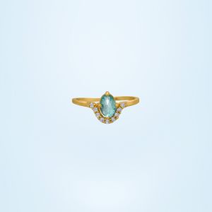 Ladies Designer Gold Plated Gemstone Ring
