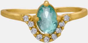 Ladies Designer Gold Plated Gemstone Ring